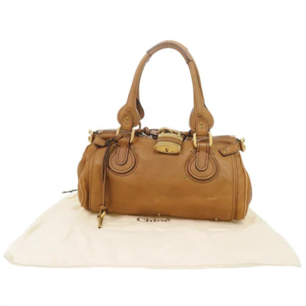 Chloe Leather Bag Brown Handbag Green Paddington Boston
